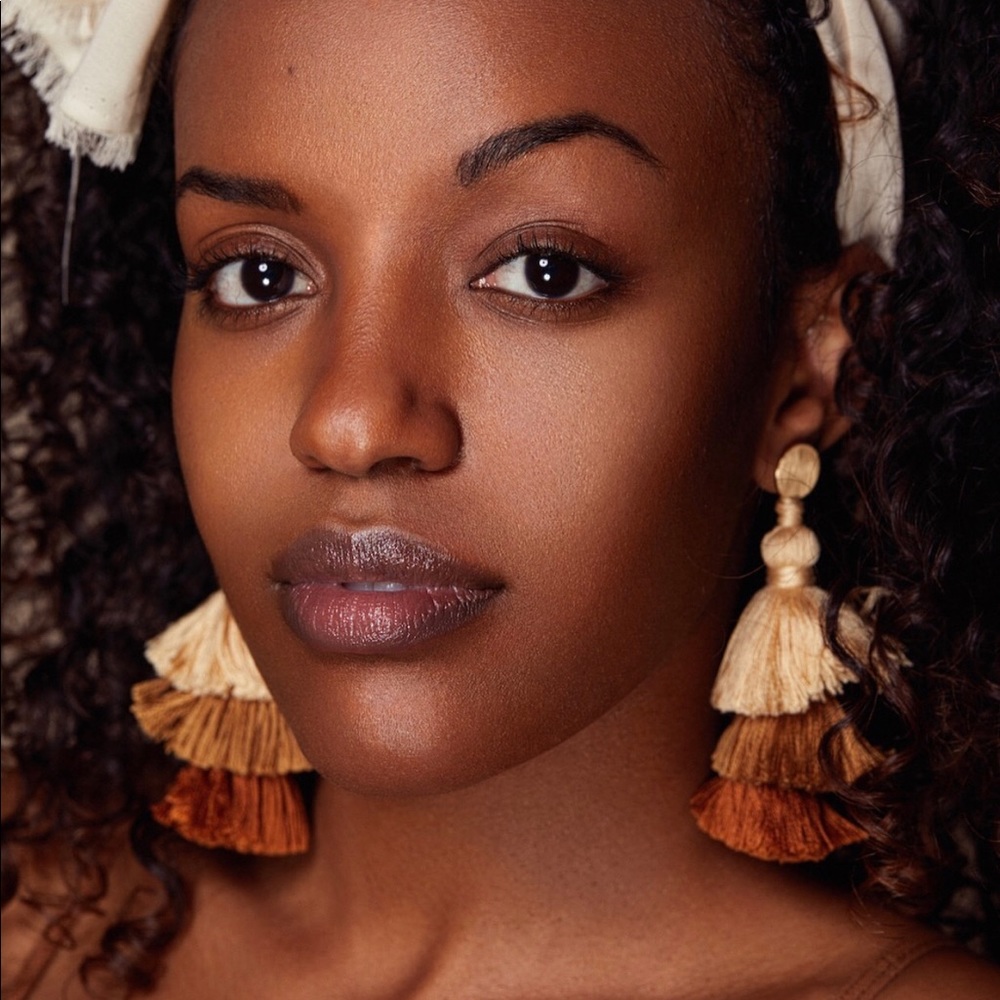 Ombre Tassel Earrings Skintones Tans and Browns